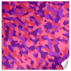 Pink And Purple Camouflage Canvas 20  X 20  by SpinnyChairDesigns