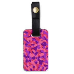 Pink And Purple Camouflage Luggage Tag (one Side) by SpinnyChairDesigns