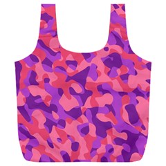 Pink And Purple Camouflage Full Print Recycle Bag (xxl) by SpinnyChairDesigns