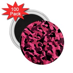 Black And Pink Camouflage Pattern 2 25  Magnets (100 Pack)  by SpinnyChairDesigns