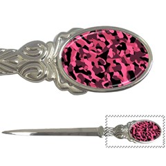 Black And Pink Camouflage Pattern Letter Opener by SpinnyChairDesigns