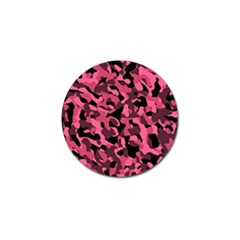 Black And Pink Camouflage Pattern Golf Ball Marker by SpinnyChairDesigns