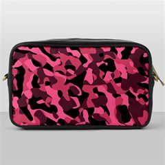 Black And Pink Camouflage Pattern Toiletries Bag (one Side) by SpinnyChairDesigns