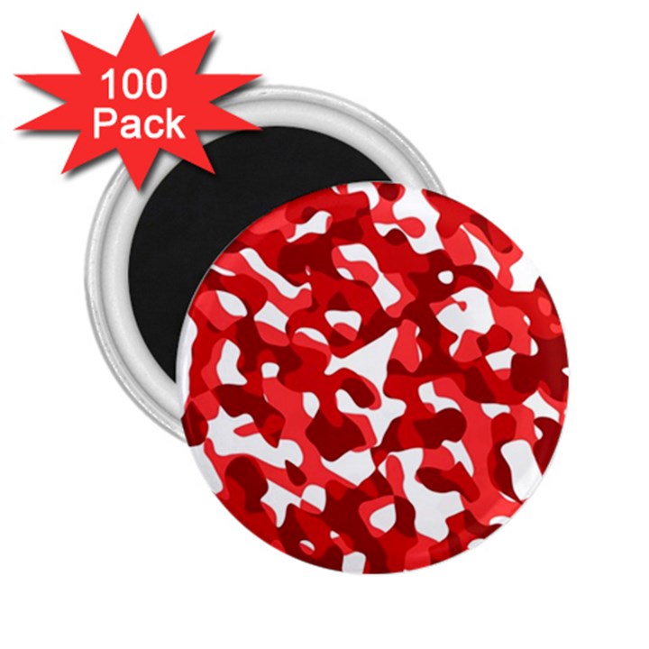 Red and White Camouflage Pattern 2.25  Magnets (100 pack) 