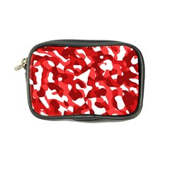 Red And White Camouflage Pattern Coin Purse by SpinnyChairDesigns