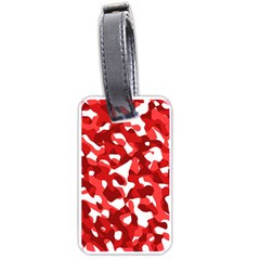 Red And White Camouflage Pattern Luggage Tag (one Side) by SpinnyChairDesigns