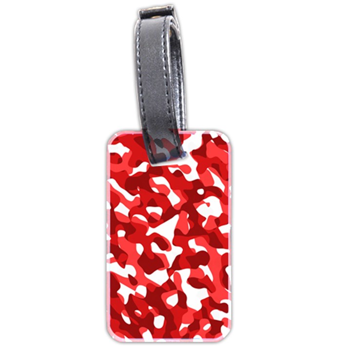 Red and White Camouflage Pattern Luggage Tag (two sides)