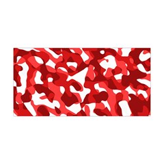 Red And White Camouflage Pattern Yoga Headband by SpinnyChairDesigns