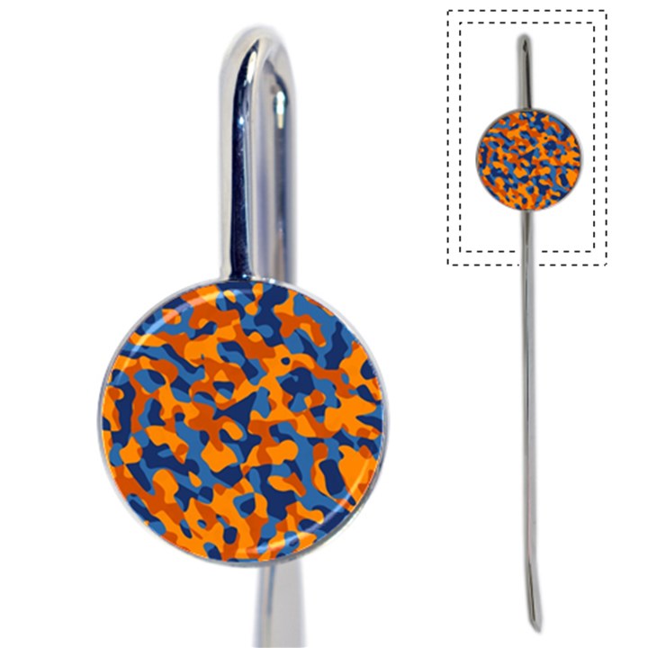 Blue and Orange Camouflage Pattern Book Mark