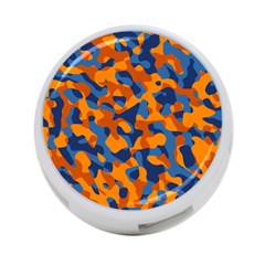 Blue And Orange Camouflage Pattern 4-port Usb Hub (two Sides) by SpinnyChairDesigns