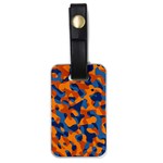 Blue and Orange Camouflage Pattern Luggage Tag (one side) Front