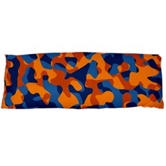 Blue And Orange Camouflage Pattern Body Pillow Case (dakimakura) by SpinnyChairDesigns