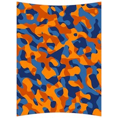 Blue And Orange Camouflage Pattern Back Support Cushion by SpinnyChairDesigns