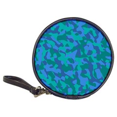 Blue Turquoise Teal Camouflage Pattern Classic 20-cd Wallets by SpinnyChairDesigns