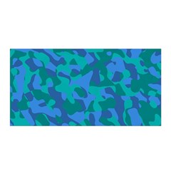 Blue Turquoise Teal Camouflage Pattern Satin Wrap by SpinnyChairDesigns