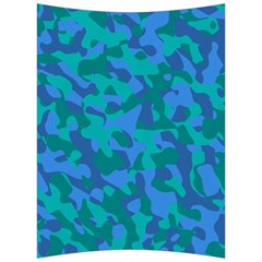 Blue Turquoise Teal Camouflage Pattern Back Support Cushion by SpinnyChairDesigns