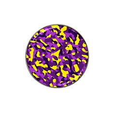 Purple And Yellow Camouflage Pattern Hat Clip Ball Marker (10 Pack) by SpinnyChairDesigns