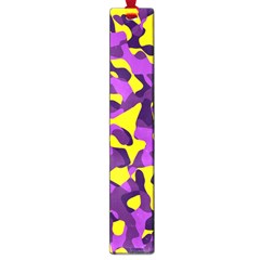 Purple And Yellow Camouflage Pattern Large Book Marks by SpinnyChairDesigns