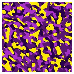 Purple And Yellow Camouflage Pattern Long Sheer Chiffon Scarf  by SpinnyChairDesigns