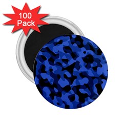 Black And Blue Camouflage Pattern 2 25  Magnets (100 Pack)  by SpinnyChairDesigns