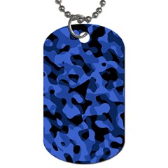 Black And Blue Camouflage Pattern Dog Tag (one Side) by SpinnyChairDesigns