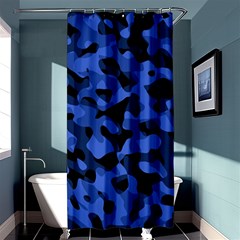 Black And Blue Camouflage Pattern Shower Curtain 36  X 72  (stall)  by SpinnyChairDesigns