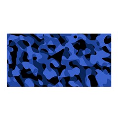 Black And Blue Camouflage Pattern Satin Wrap by SpinnyChairDesigns