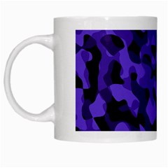 Purple Black Camouflage Pattern White Mugs by SpinnyChairDesigns