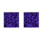 Purple Black Camouflage Pattern Cufflinks (Square) Front(Pair)