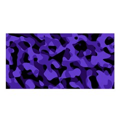 Purple Black Camouflage Pattern Satin Shawl by SpinnyChairDesigns