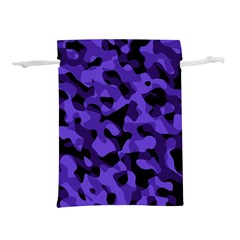 Purple Black Camouflage Pattern Lightweight Drawstring Pouch (m) by SpinnyChairDesigns