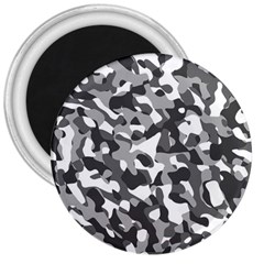 Grey And White Camouflage Pattern 3  Magnets by SpinnyChairDesigns