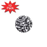 Grey and White Camouflage Pattern 1  Mini Magnet (10 pack)  Front