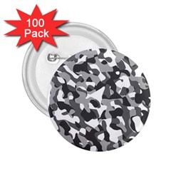 Grey And White Camouflage Pattern 2 25  Buttons (100 Pack)  by SpinnyChairDesigns