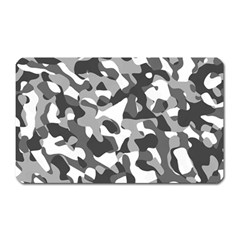 Grey And White Camouflage Pattern Magnet (rectangular) by SpinnyChairDesigns