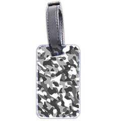 Grey And White Camouflage Pattern Luggage Tag (two Sides) by SpinnyChairDesigns