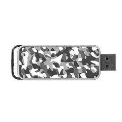 Grey And White Camouflage Pattern Portable Usb Flash (one Side) by SpinnyChairDesigns