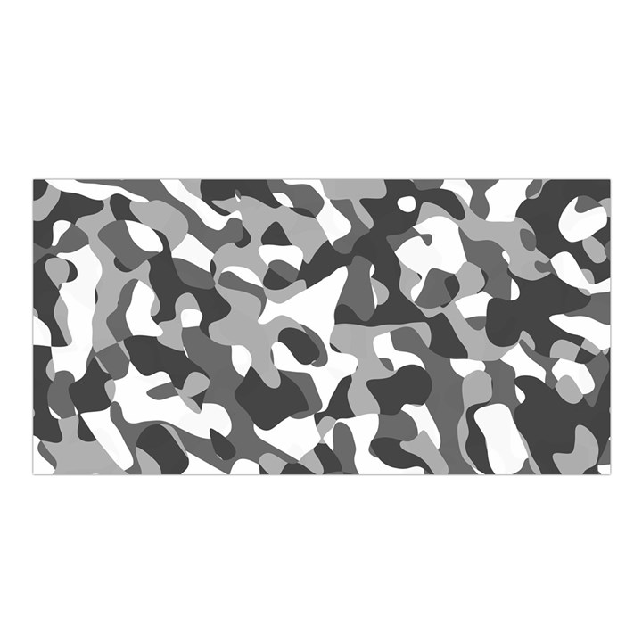 Grey and White Camouflage Pattern Satin Shawl