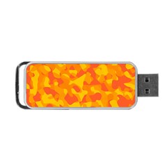 Orange And Yellow Camouflage Pattern Portable Usb Flash (two Sides) by SpinnyChairDesigns