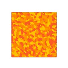 Orange And Yellow Camouflage Pattern Satin Bandana Scarf by SpinnyChairDesigns