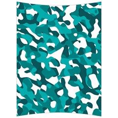 Teal And White Camouflage Pattern Back Support Cushion by SpinnyChairDesigns