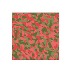 Pink And Green Camouflage Pattern Satin Bandana Scarf by SpinnyChairDesigns