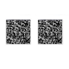 Grey And Black Camouflage Pattern Cufflinks (square) by SpinnyChairDesigns