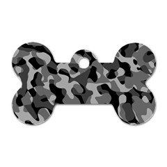 Grey And Black Camouflage Pattern Dog Tag Bone (one Side) by SpinnyChairDesigns