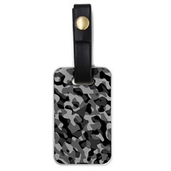 Grey And Black Camouflage Pattern Luggage Tag (one Side) by SpinnyChairDesigns