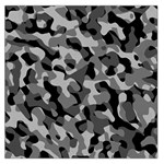 Grey and Black Camouflage Pattern Large Satin Scarf (Square) Front