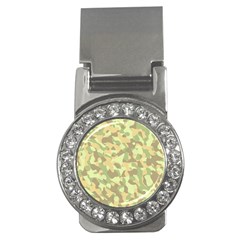 Light Green Brown Yellow Camouflage Pattern Money Clips (cz)  by SpinnyChairDesigns