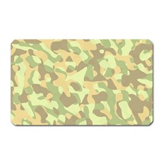 Light Green Brown Yellow Camouflage Pattern Magnet (rectangular) by SpinnyChairDesigns