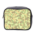 Light Green Brown Yellow Camouflage Pattern Mini Toiletries Bag (Two Sides) Front