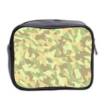 Light Green Brown Yellow Camouflage Pattern Mini Toiletries Bag (Two Sides) Back